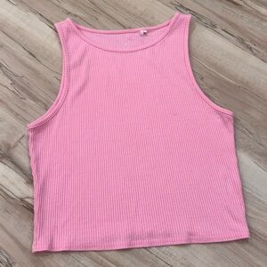PacSun Ribbed Pink Cropped Tank Medium